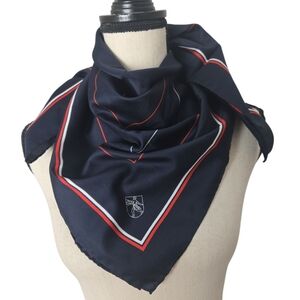 Vintage Olymp German Navy Red White Square Scarf